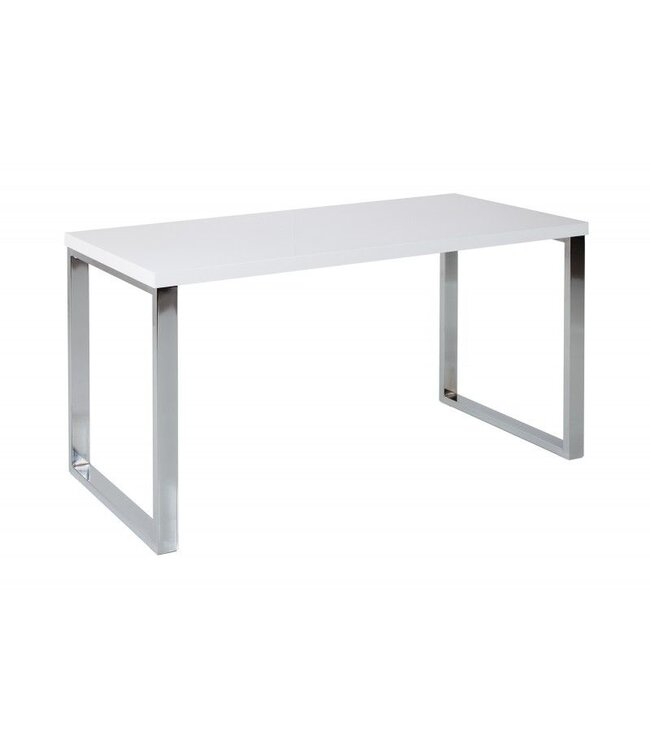 Invicta Interior Modern bureau WHITE DESK 120cm witte hoogglans bureautafel - 20999