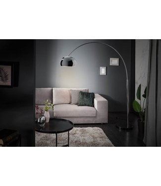 Invicta Interior Uitschuifbare booglamp LOUNGE DEAL 170-210cm vloerlamp met chroommarmeren voet - 21067