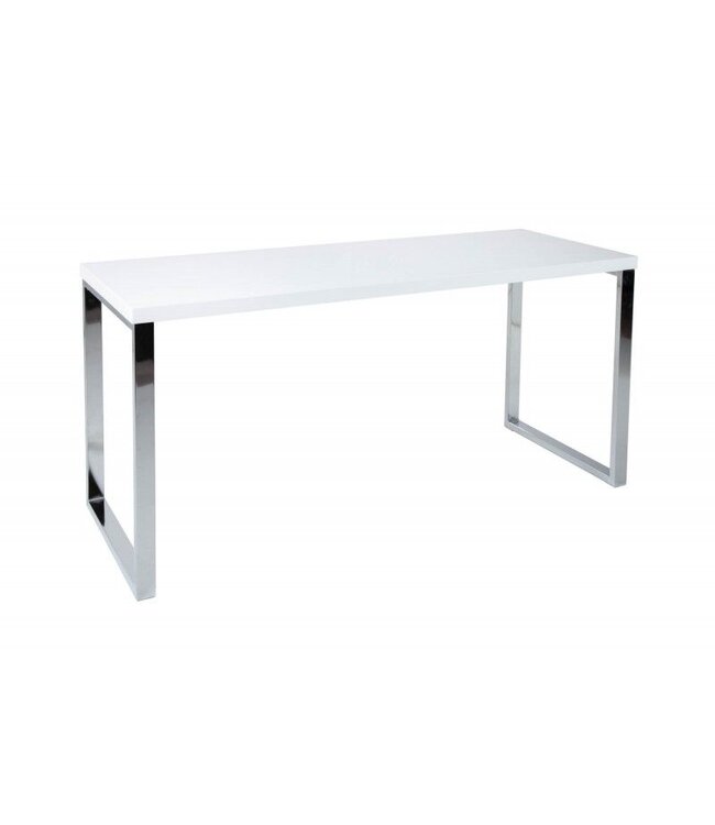 Invicta Interior Modern bureau WHITE DESK 140cm witte hoogglans bureautafel - 21141