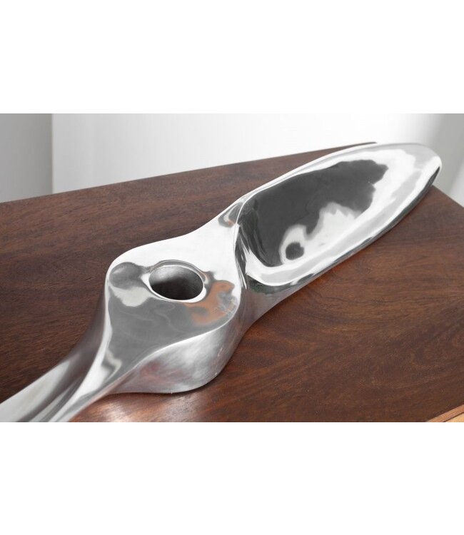 Invicta Interior Authentieke wanddecoratie SCREW II 110cm zilveren vliegtuigpropeller - 21705