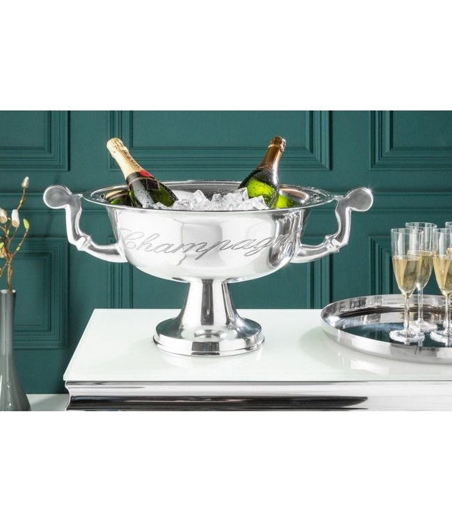 Invicta Interior Exclusieve champagnekoeler CHAMPAGNE 65cm gepolijst zilveren flessenkoeler - 21707