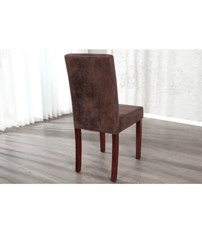 Invicta Interior Edele koloniale stoel GENUA sigaarbruin vintage look grenen massief houten poten - 22207