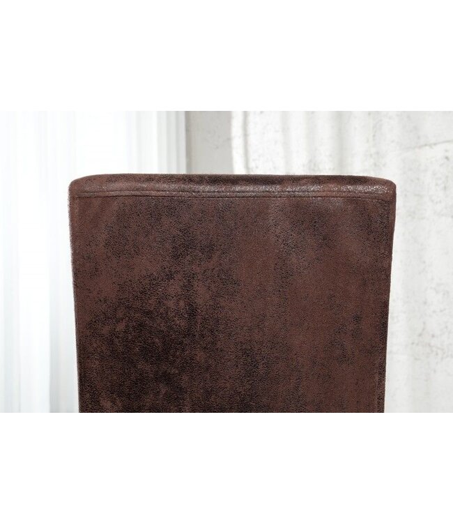 Invicta Interior Edele koloniale stoel GENUA sigaarbruin vintage look grenen massief houten poten - 22207