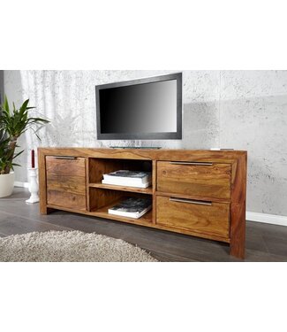 Invicta Interior Massief tv-meubel PURE 135cm Sheesham steenafwerking lowboard palissanderhout - 22684