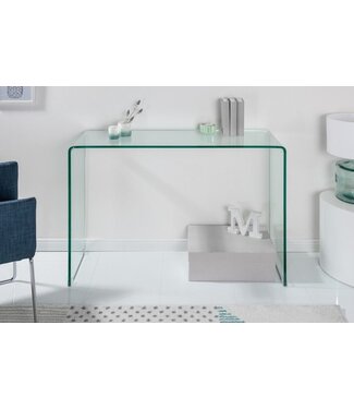Invicta Interior Extravagante glazen consoletafel FANTOME 100 cm transparant bureau, volledig glazen tafel - 22866