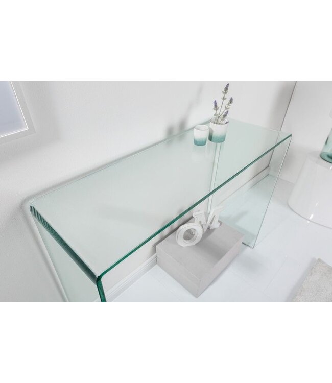 Invicta Interior Extravagante glazen consoletafel FANTOME 100 cm transparant bureau, volledig glazen tafel - 22866