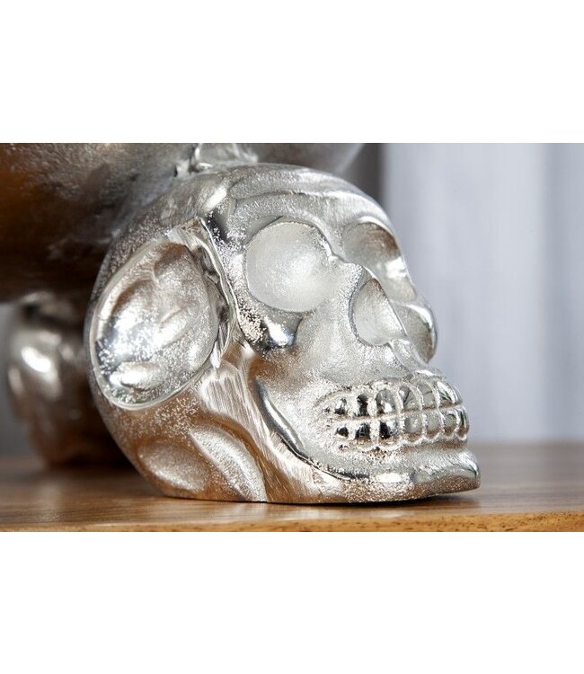 Invicta Interior Design fruitschaal SKULL 35cm zilveren aluminium schedelschaal - 22917