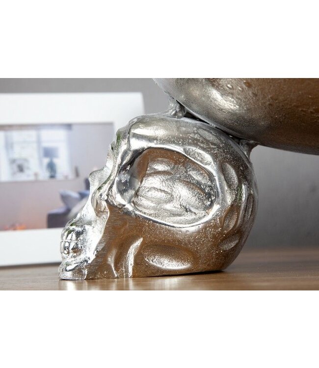 Invicta Interior Design fruitschaal SKULL 35cm zilveren aluminium schedelschaal - 22917