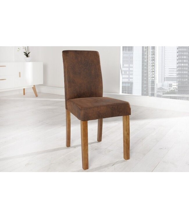 Invicta Interior Edele koloniale stoel GENUA whiskybruin vintage look grenen massief houten poten - 35254