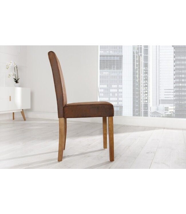 Invicta Interior Edele koloniale stoel GENUA whiskybruin vintage look grenen massief houten poten - 35254