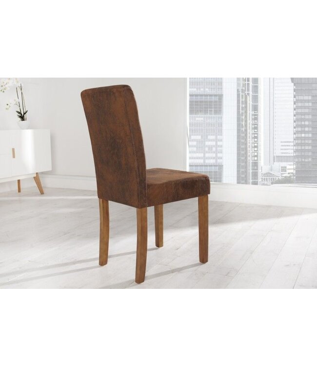 Invicta Interior Edele koloniale stoel GENUA whiskybruin vintage look grenen massief houten poten - 35254