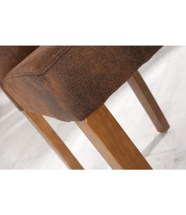 Invicta Interior Edele koloniale stoel GENUA whiskybruin vintage look grenen massief houten poten - 35254