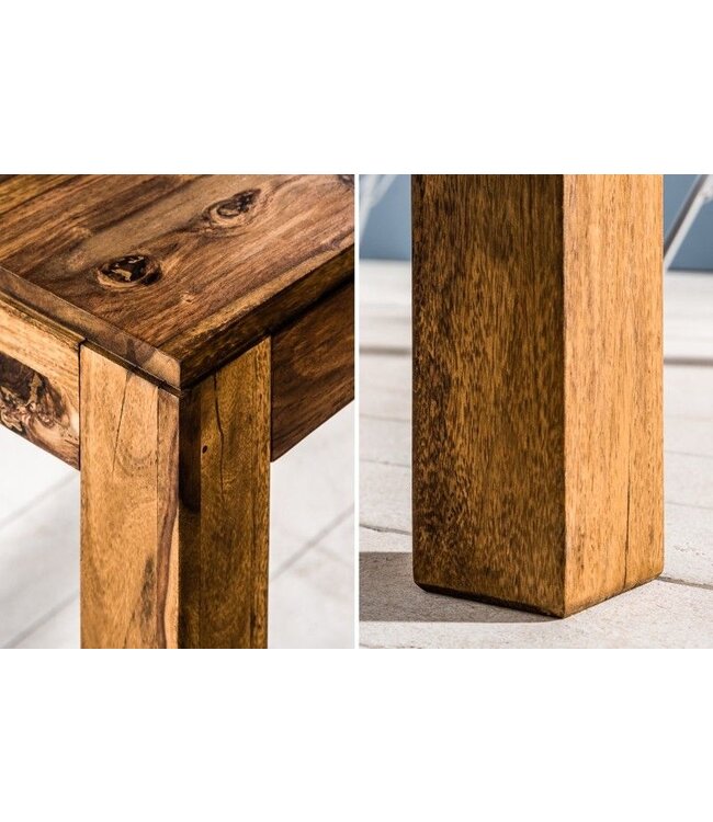 Invicta Interior Massief houten eettafel PURE 160-240cm natuurlijke Sheesham steenafwerking met verlengplaten - 35299