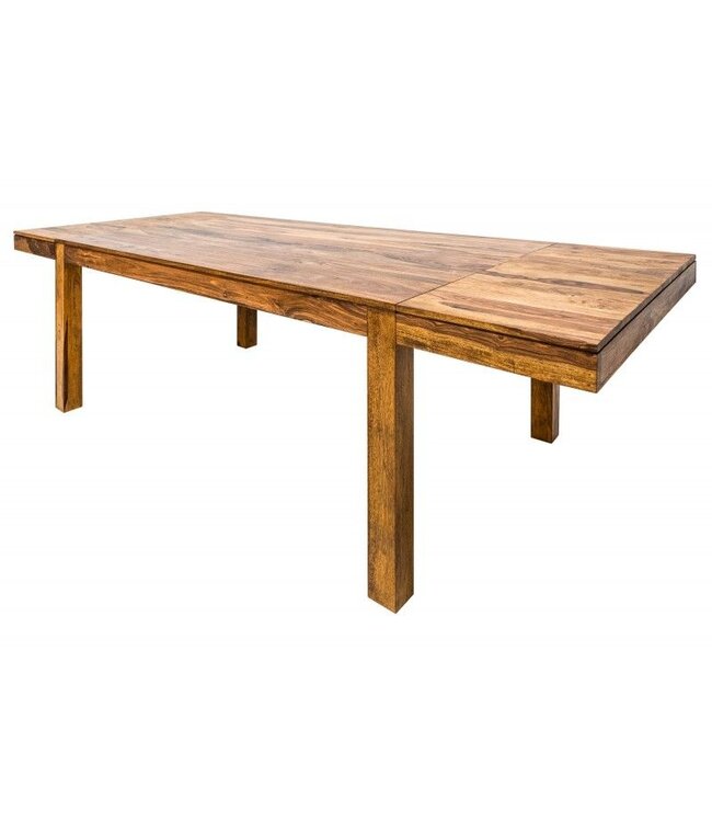 Invicta Interior Massief houten eettafel PURE 160-240cm natuurlijke Sheesham steenafwerking met verlengplaten - 35299