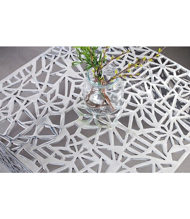Invicta Interior Handgemaakte salontafel ABSTRACT 60cm aluminium zilverkleurig in Gap design - 35722