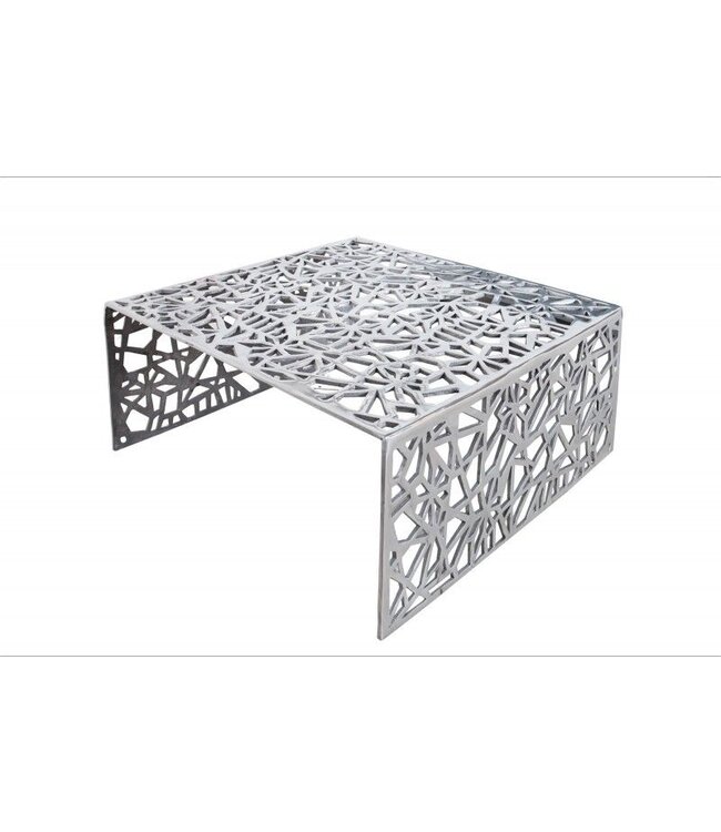 Invicta Interior Handgemaakte salontafel ABSTRACT 60cm aluminium zilverkleurig in Gap design - 35722