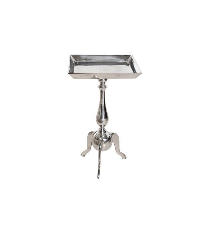 Invicta Interior Filigraan bijzettafel TRAYFUL 55cm zilveren aluminium dienbladtafel - 35725