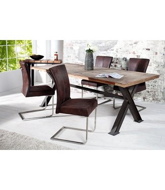 Invicta Interior Sledestoel SAMSON donker koffie roestvrijstalen frame met comforthandgreep - 35767