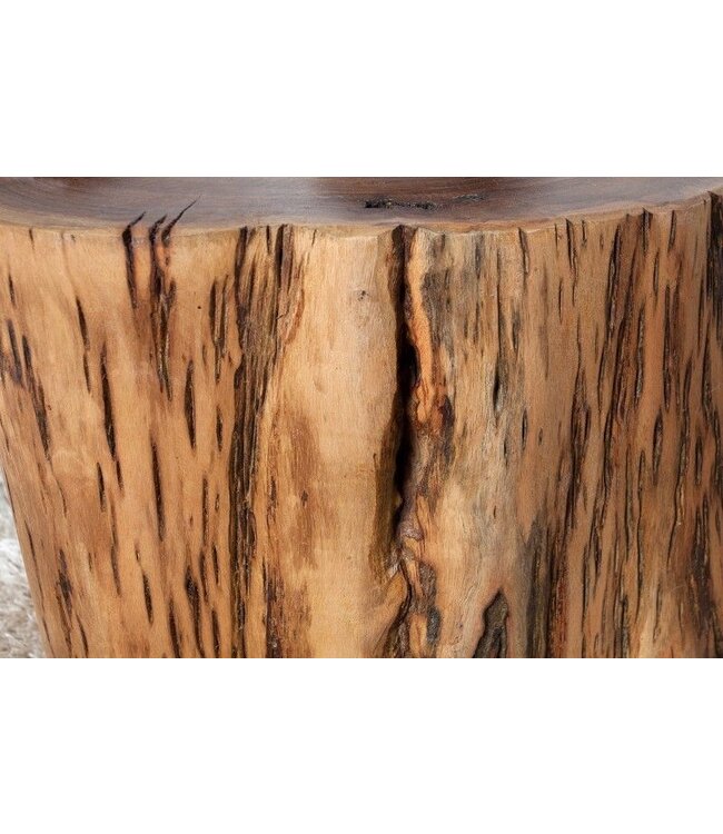 Invicta Interior Massief houten salontafel GOA 50cm acaciaboomstamkruk bijzettafel handgemaakt - 35899