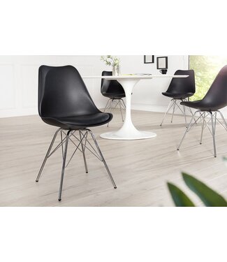 Invicta Interior Retro stoel SCANDINAVIA MEESTERSTUK zwart chroom frame - 36185