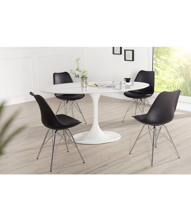 Invicta Interior Retro stoel SCANDINAVIA MEESTERSTUK zwart chroom frame - 36185