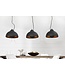 Invicta Interior Elegante hanglamp STUDIO 3 110cm zwart bladgoud look drie tinten - 36228