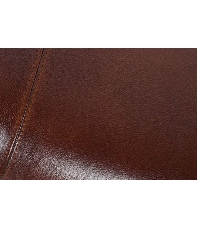 Invicta Interior Retro bank TURNBOCK 120cm met echt leren bekleding mangohouten bank - 36269