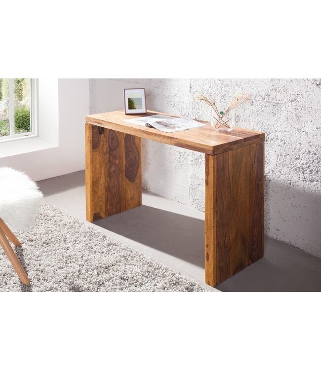 Invicta Interior Solide consoletafel MAKASSAR 100 cm bureau met sheesham steenafwerking - 36330