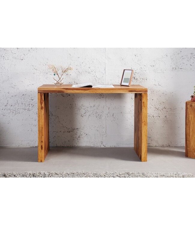 Invicta Interior Solide consoletafel MAKASSAR 100 cm bureau met sheesham steenafwerking - 36330