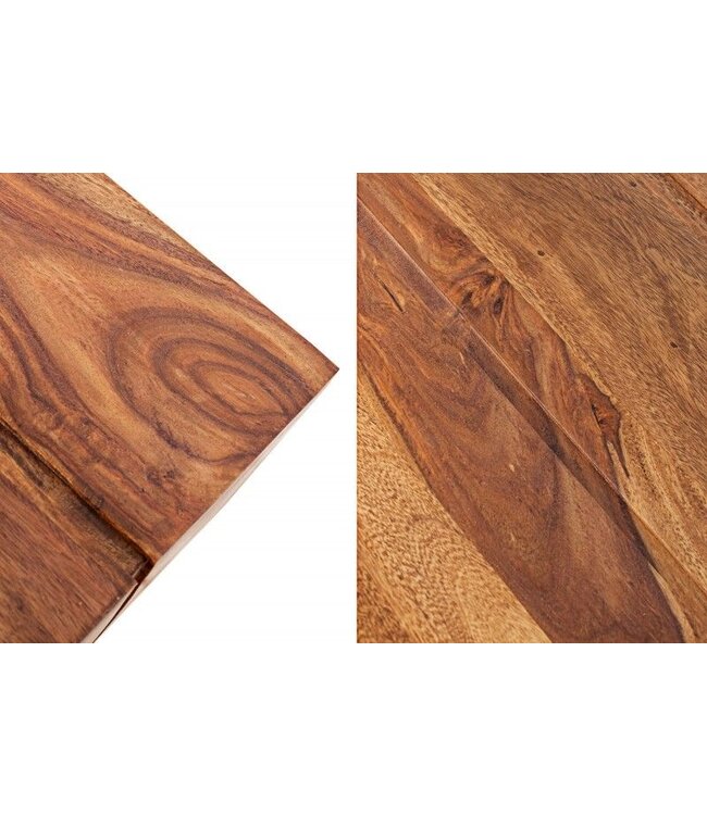 Invicta Interior Massief houten design salontafel BOLT 100cm Sheesham steenafwerking - 36337