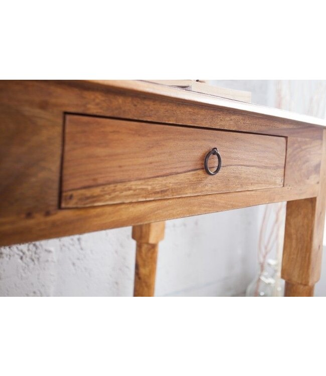 Invicta Interior Design secretaire HEMINGWAY M 90cm Sheesham massief houten bureau - 36340