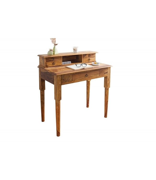Invicta Interior Design secretaire HEMINGWAY M 90cm Sheesham massief houten bureau - 36340
