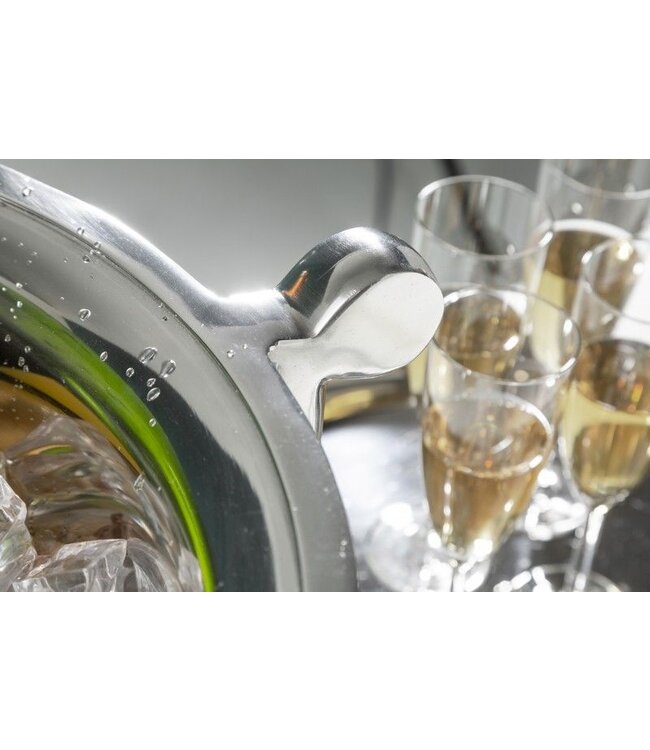 Invicta Interior Elegant design champagnekoeler CHAMPAGNE 40cm gepolijst zilveren flessenkoeler - 36380