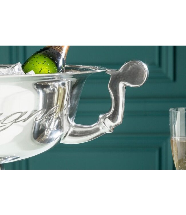 Invicta Interior Elegant design champagnekoeler CHAMPAGNE 40cm gepolijst zilveren flessenkoeler - 36380