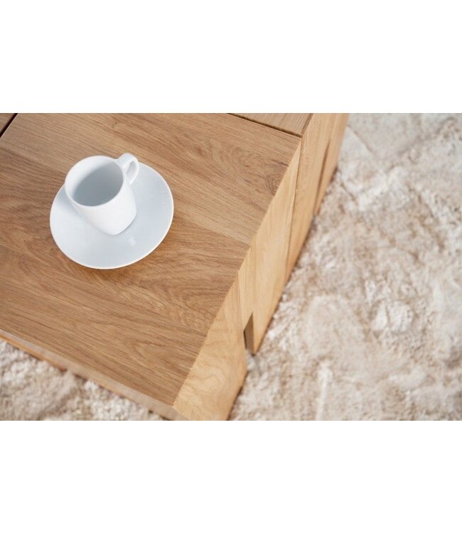 Invicta Interior Design bijzettafel CASTLE 45cm wild eiken naturel geolied krukje - 36439