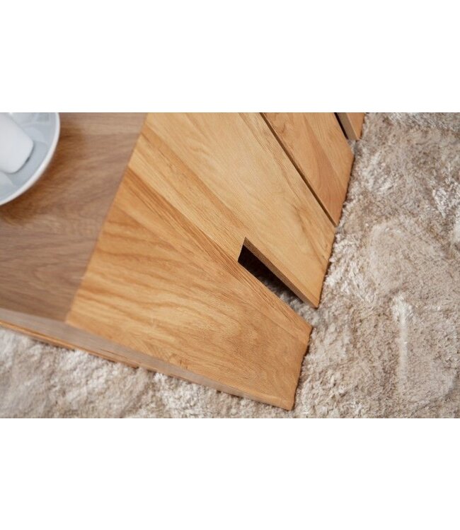 Invicta Interior Design bijzettafel CASTLE 45cm wild eiken naturel geolied krukje - 36439