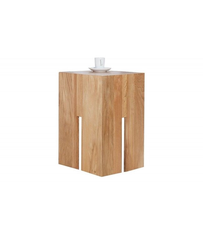 Invicta Interior Design bijzettafel CASTLE 45cm wild eiken naturel geolied krukje - 36439