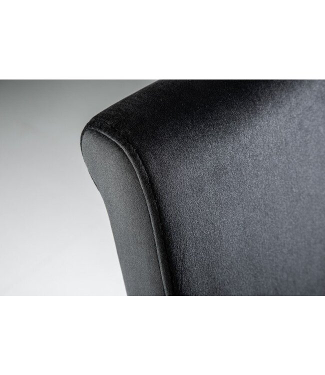 Invicta Interior Elegante stoel MODERN BAROK zwart fluwelen stoelpoten van roestvrij staal - 36546