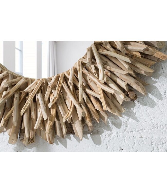 Invicta Interior Handgemaakte teakhouten spiegel RIVERSIDE 80cm natuurlijk drijfhout - 36577