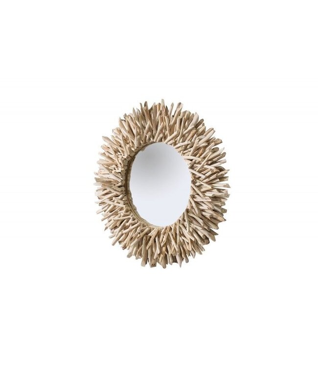 Invicta Interior Handgemaakte teakhouten spiegel RIVERSIDE 80cm natuurlijk drijfhout - 36577