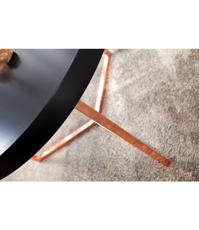 Invicta Interior Extravagante salontafel MODULAR 60cm mat zwart koper rond incl. dienblad - 36719