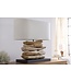Invicta Interior Handgemaakte drijfhoutlamp RIVERINE 55 cm tafellamp met cremekleurige linnen kap - 36786