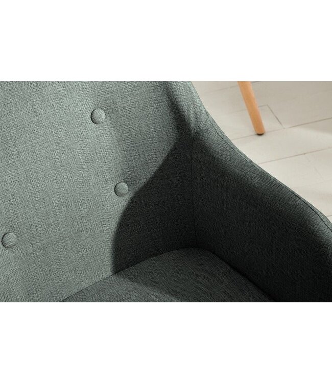 Invicta Interior Retro design stoel SCANDINAVIA MEESTERSTUK grijs met armleuning - 36823