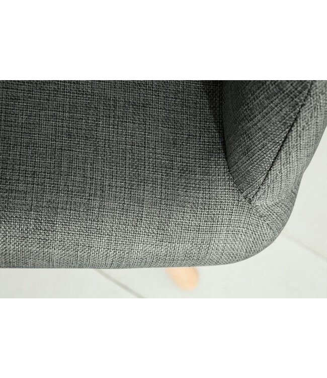 Invicta Interior Retro design stoel SCANDINAVIA MEESTERSTUK grijs met armleuning - 36823