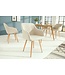 Invicta Interior Retro design stoel SCANDINAVIA MEESTERSTUK beige met armleuning - 36824