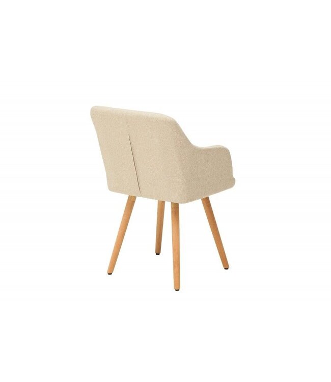 Invicta Interior Retro design stoel SCANDINAVIA MEESTERSTUK beige met armleuning - 36824