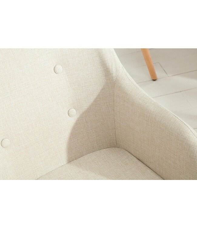 Invicta Interior Retro design stoel SCANDINAVIA MEESTERSTUK beige met armleuning - 36824