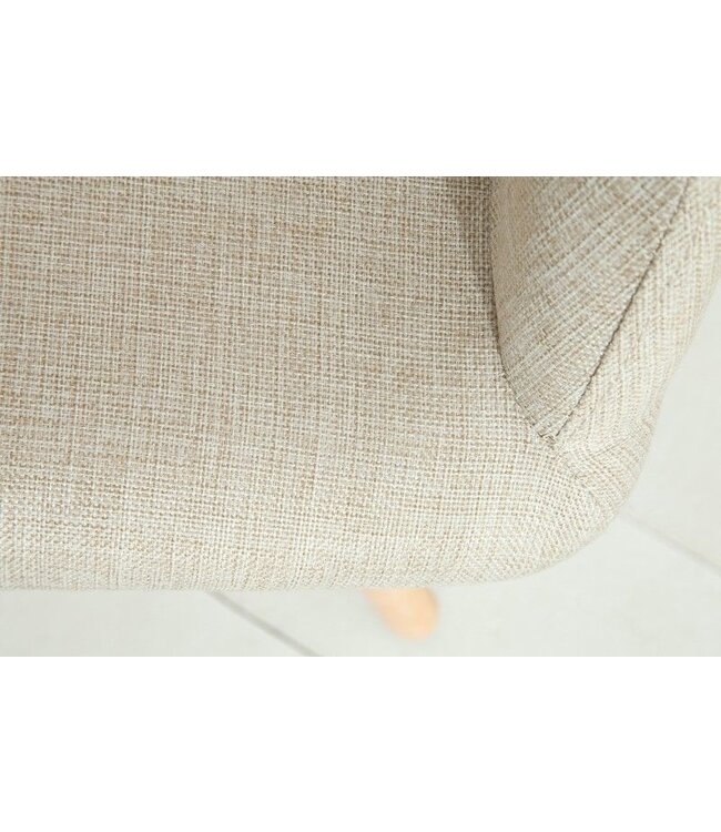 Invicta Interior Retro design stoel SCANDINAVIA MEESTERSTUK beige met armleuning - 36824