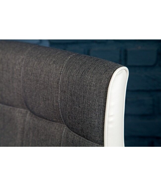 Invicta Interior In hoogte verstelbare barkruk MODENA grijs witte barstoel met voetsteun - 36829