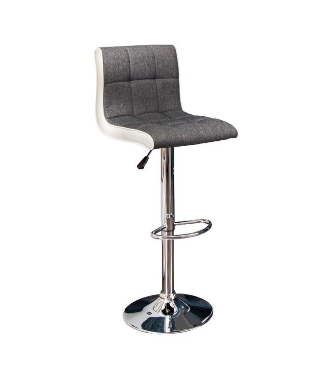 Invicta Interior In hoogte verstelbare barkruk MODENA grijs witte barstoel met voetsteun - 36829